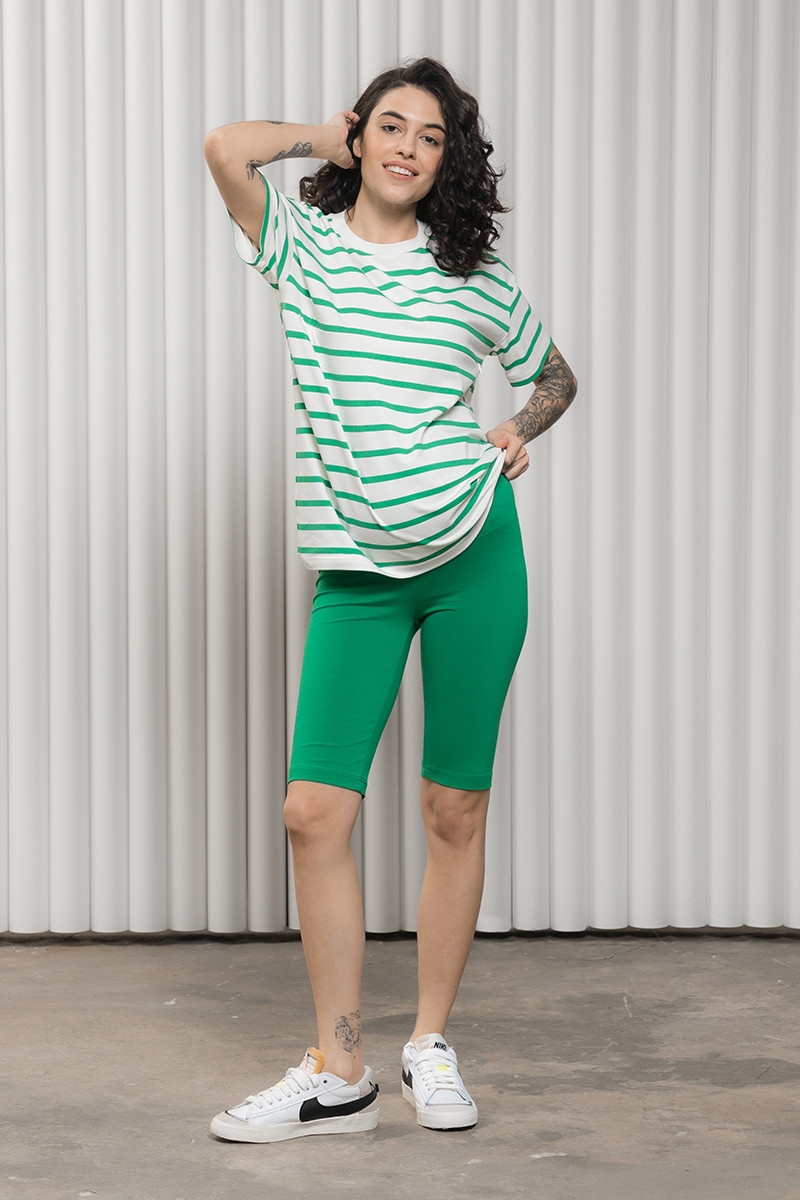 Трикотажні велосипедки легінси для вагітних зелені S, фото 1