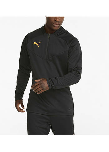 Кофта чоловіча Puma individualFinal 1/4 Zip XXL Trai Black-Neon Citrus, фото 3