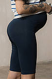 Велосипедки легінси для вагітних з бавовняного трикотажу сині S, фото 6
