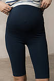 Велосипедки легінси для вагітних з бавовняного трикотажу сині S, фото 8