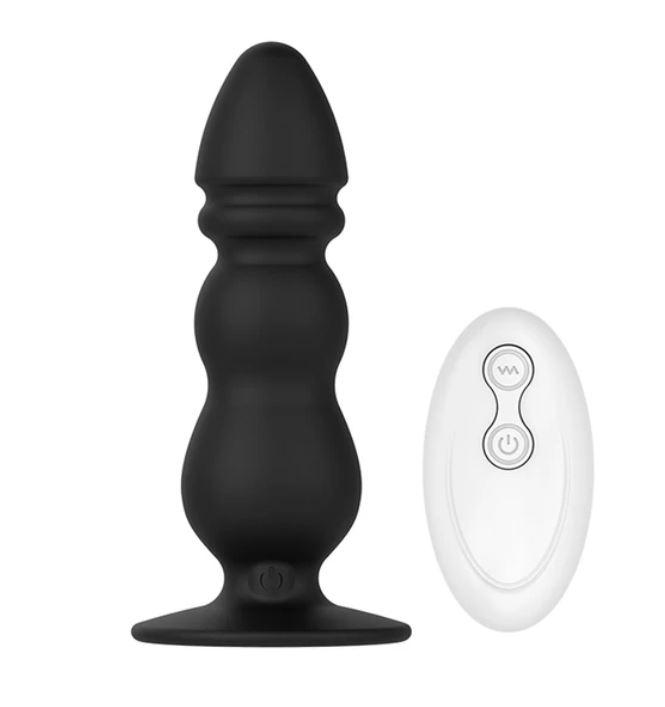 Анальна пробка 10 режимів вібрації з пультом дистанційного керування арт02, фото 1