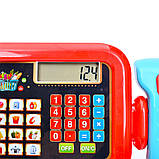 Касовий апарат Cash Register (22см, калькулятор, звук, світло, кошик, гроші, продукти) 6178F, фото 5