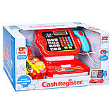 Касовий апарат Cash Register (22см, калькулятор, звук, світло, кошик, гроші, продукти) 6178F, фото 6