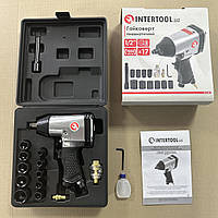 Гайковерт пневматичний у валізі + набір головок, 17 од, 1/2" INTERTOOL PT-1101