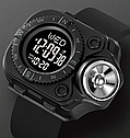 Чоловічий наручний годинник Skmei 2187 з ліхтарем (Чорний з чорним циферблатом), фото 9