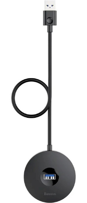 USB HUB Baseus Airjoy Round Box CAHUB-U01 4in1 USB to 1USB 3.0 + 3 USB 2.0 black