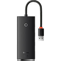 USB HUB Baseus Lite Series 4in1 4USB-A 3.0 (WKQX030001) black 0.25m