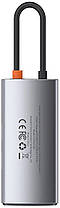 USB HUB Baseus Metal Gleam Series 4in1 USB-C to 3USB 3.0 (CAHUB-CY0G) gray, фото 4
