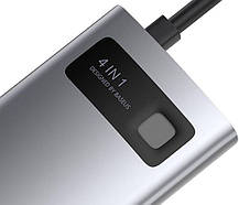 USB HUB Baseus Metal Gleam Series 4in1 USB-C to 3USB 3.0 (CAHUB-CY0G) gray, фото 5