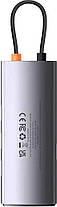 USB HUB Baseus Metal Gleam Series 4in1 USB-C to 4USB 3.0 (WKWG070013) gray, фото 4