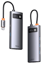 USB HUB Baseus Metal Gleam Series 4in1 USB-C to 4USB 3.0 (WKWG070013) gray, фото 5