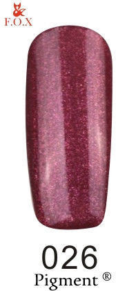 Гель-лак F. O. X. Pigment №026 бордо з інтенсивним мікро-блеском6 ml