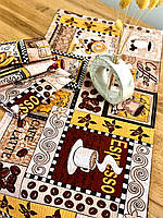 Рушники вафельні "Кава темна" 55х35 см (комплект 4шт)