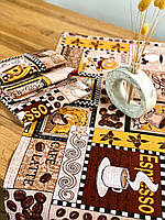 Рушники вафельні "Кава темна" 75х35 см (комплект 4шт)