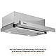 Витяжка для кухні WEILOR WT 65 SS, нерж. сталь, телескопічна вбудована в шафу кухонна витяжка, 60 см, фото 2