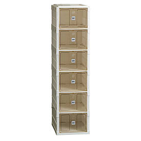 Шафа для взуття портативна пластикова 33 х 26 х 100 см на 6 полиць Біла