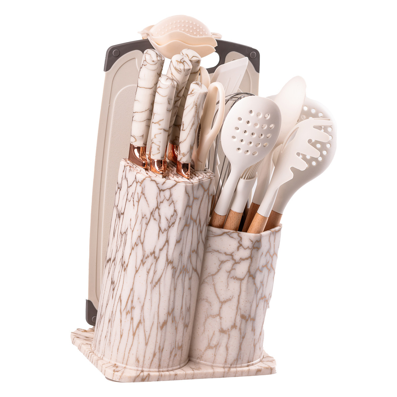 Набір кухонного приладдя і ножів на підставці 25 предметів, фото 1