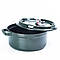 Кокотниця чавунна з емальованим покриттям 3л діаметр 23см зелений, фото 3