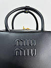 Жіноча сумка Міу Міу чорна Miu Miu Black Leather Top Handle Bag, фото 8