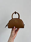 Жіноча сумка Міу Міу коричнева Miu Miu Brown Leather Top Handle Bag, фото 3
