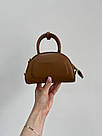 Жіноча сумка Міу Міу коричнева Miu Miu Brown Leather Top Handle Bag, фото 5