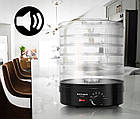 Електросушарка для овочів і фруктів Mozano Food Dehydrator 500 Вт, 6 лотків, чорна, фото 5