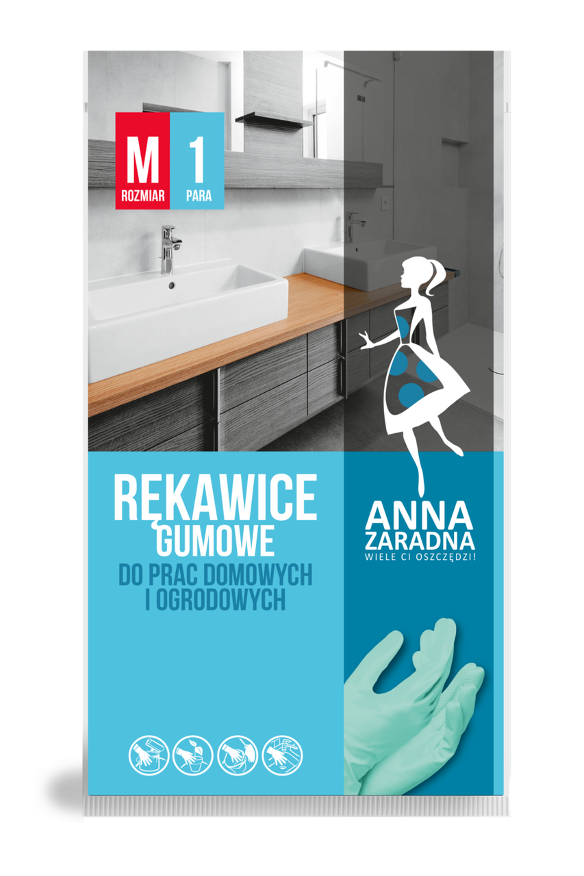 Рукавиці гумові захисні Anna Zaradna розмір M, фото 1