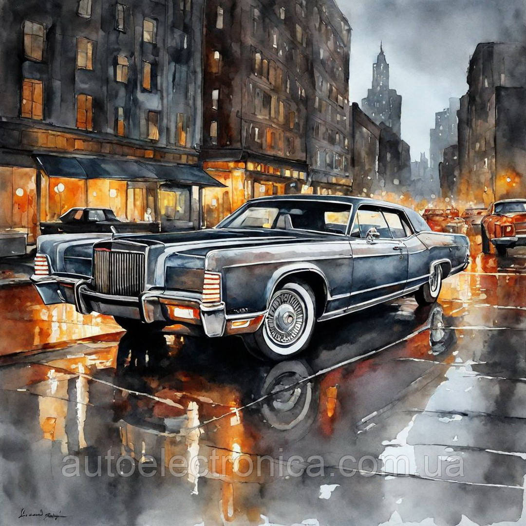 Картина на полотні "Grey Lincoln Continental 1970" | CLC.1.1