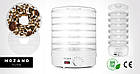 Електросушарка для овочів і фруктів Mozano Food Dehydrator 500 Вт, 6 лотків, біла, Польща, фото 7