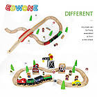 Дитяча залізниця з дерева EdWone, 69 деталей (Brio, Ikea, Playtive) E22C29, фото 4