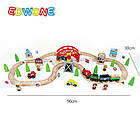 Дитяча залізниця з дерева EdWone, 69 деталей (Brio, Ikea, Playtive) E22C29, фото 3