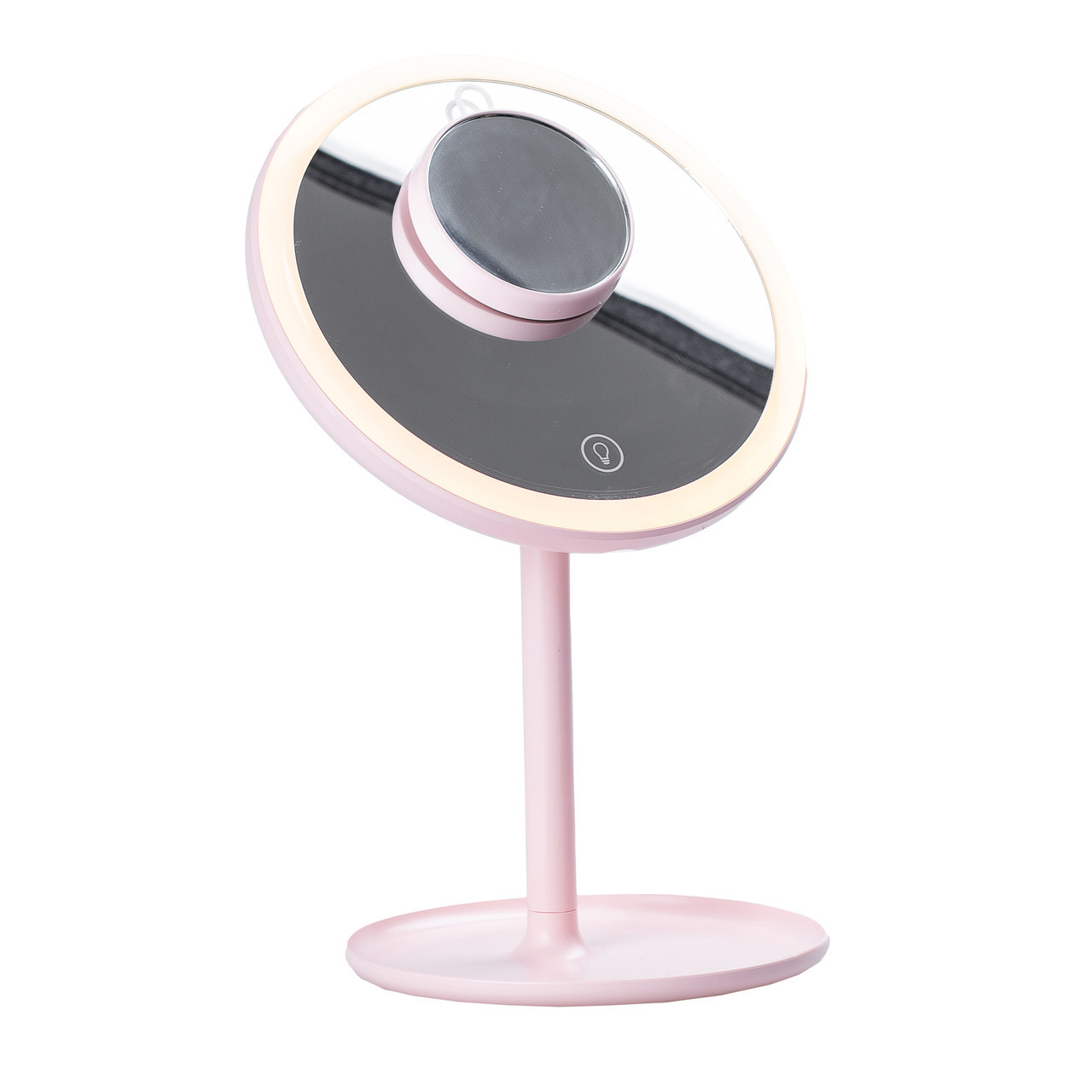 Дзеркало для макіяжу зі збільшенням дзеркало з підсвічуванням настільне Рожевий, фото 1