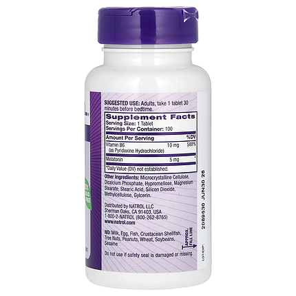 Мелатонін Natrol Melatonin Time Release 5 mg 100 Tabs, фото 3