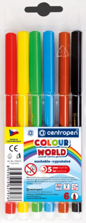 Фломастери 6 кольорів Centropen 7790/06/7550/06