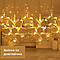 Гірлянда штора 3х0,9 м сніжинка зірка на 145 LED лампочок світлодіодна 10 шт Жовтий, фото 2