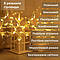 Гірлянда штора 3х0,9 м сніжинка зірка на 145 LED лампочок світлодіодна 10 шт Жовтий, фото 5