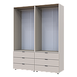 Шафа розпашна для одягу 155х49,5х203,4, колір кашемір. Шафа без дзеркал Гелар комплект Doros Кашемір 2+2 ДСП, фото 4