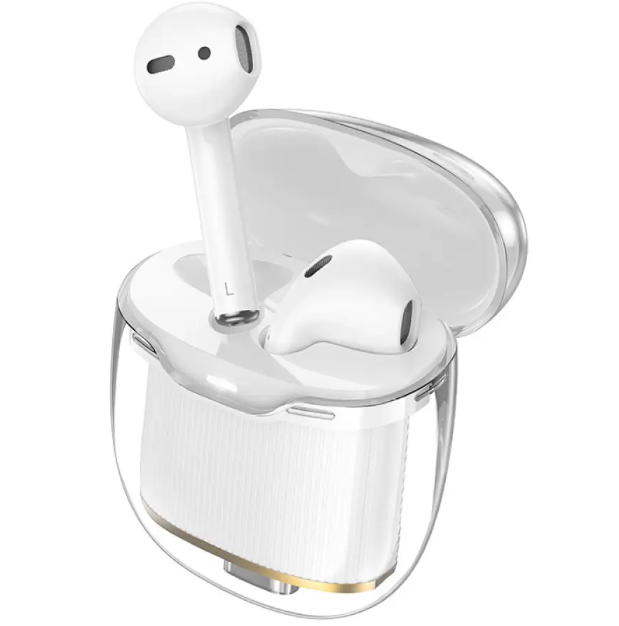 Безпровідні навушники з мікрофоном в кейсі HOCO EW52 Lilly Білий, фото 1