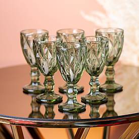 Чарка для горілки на ніжці стопка 50 мл набір чарок 6 шт Зелений