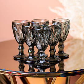 Чарка для горілки на ніжці стопка 50 мл набір чарок 6 шт Сірий