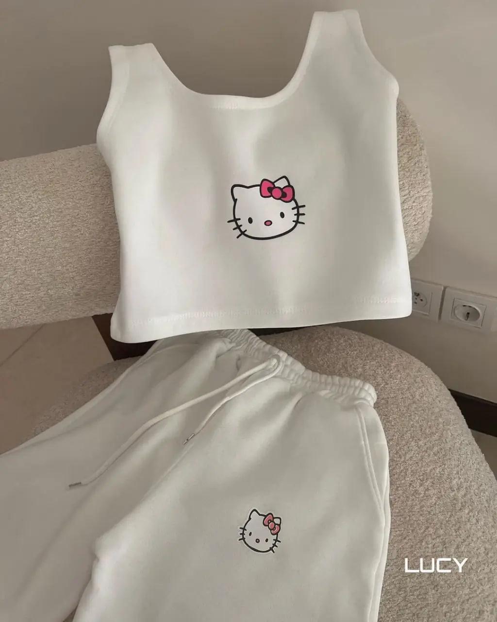 Жіночий літній костюм топ майка та шорти з Hello Kitty