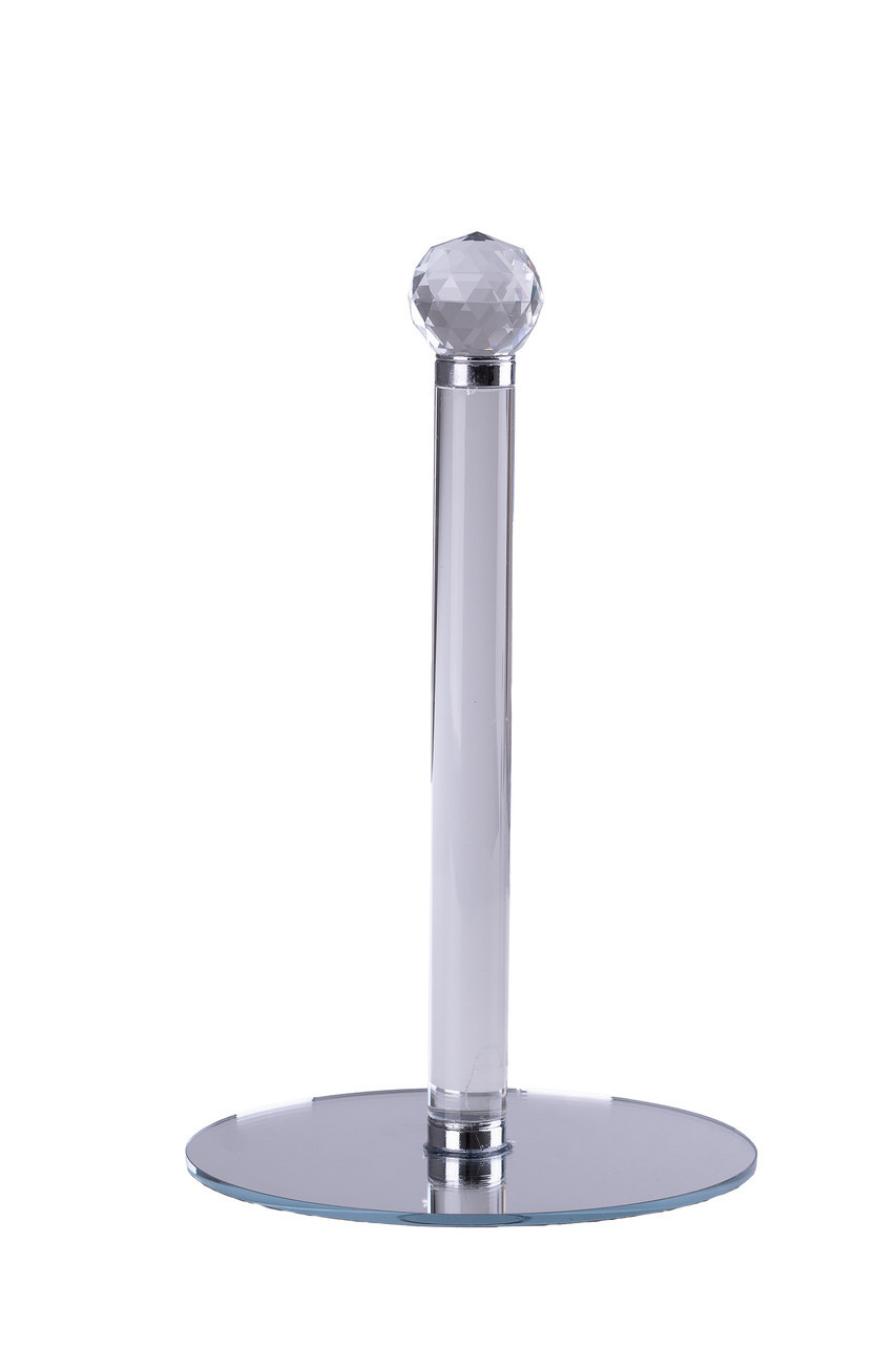 Тримач для паперових рушників Кристал скляний 30 см з круглою ніжкою, фото 1