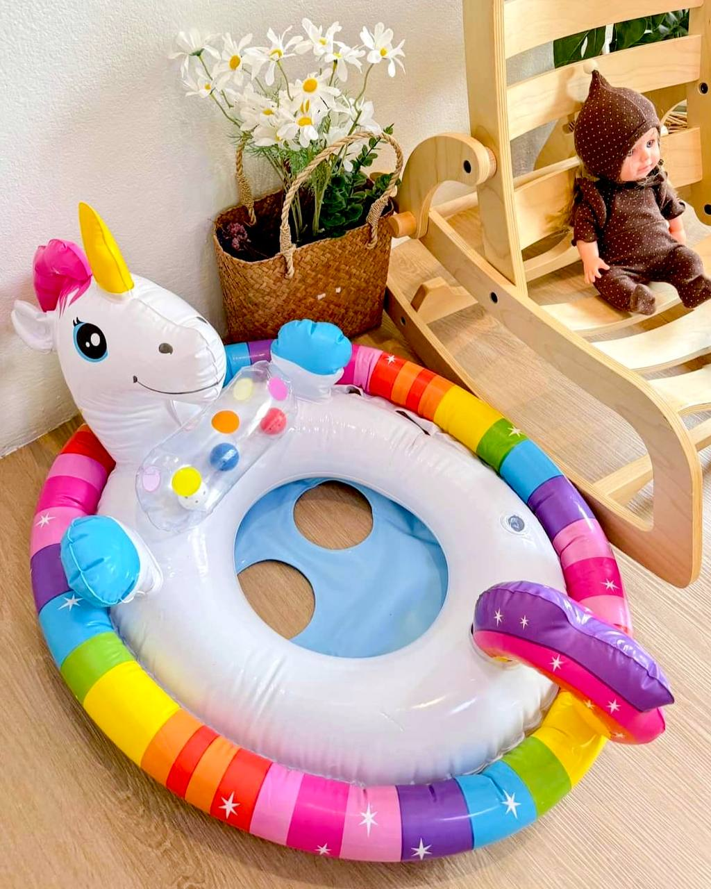 Дитячий надувний круг з ніжками Intex 59570 NP Єдиноріг, фото 1