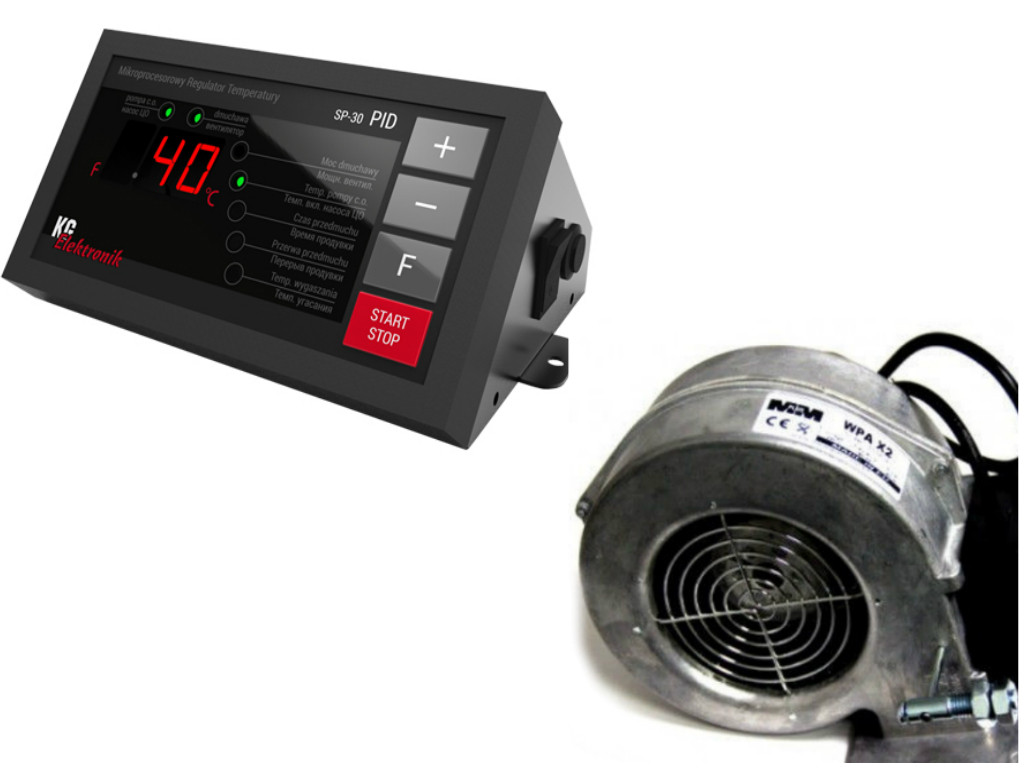 Комплект автоматики котла KG Elektronik SP-30 PID + вентилятор WPA X2