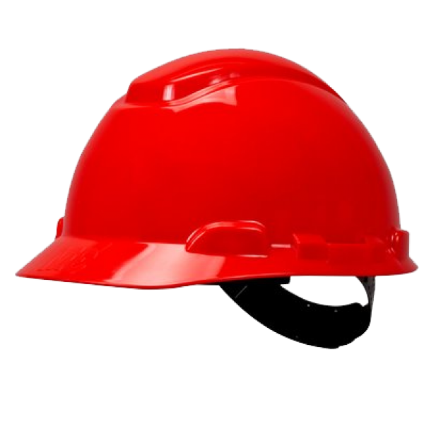 H-701C-RD Каска Червона, Штифтова застібка, діелектрична, без вентиляції