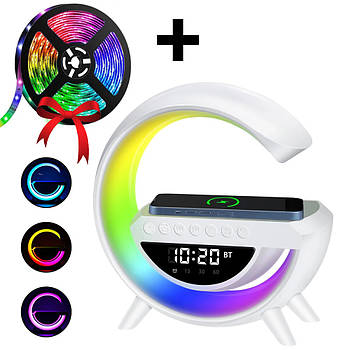 Смарт лампа-нічник BT-3401 + Подарунок Світлодіодна стрічка Led mood light Smart / Лампа з бездротовою зарядкою