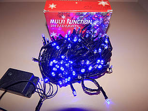 Світлодіодна гірлянда синя LED, чорний дріт, 200 лампочок, фото 2