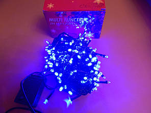 Світлодіодна гірлянда синя LED, чорний дріт, 200 лампочок, фото 2