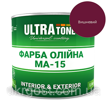 Фарба олійна Dnipro-Contact МА-15 Вишня глянець 2,5 л, фото 1