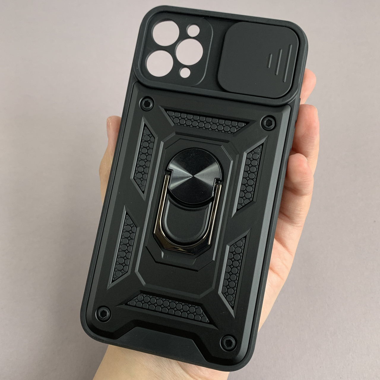 Чохол для Apple iPhone 11 Pro Max протиударний з підставкою зі шторкою на айфон 11 про макс чорний crt